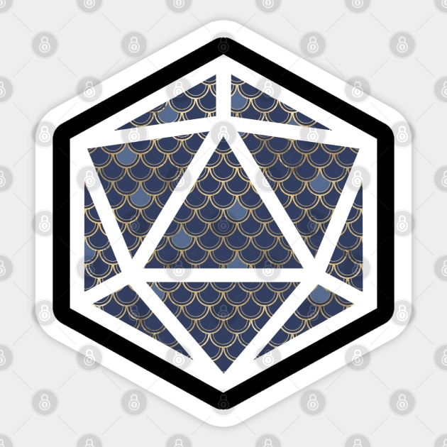 D20 Decal Badge - Scales Blue Sticker by aaallsmiles